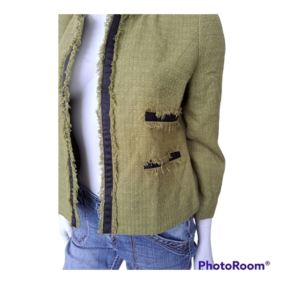 Jules & Leopold women's jacket green tweed womens size 8 blazer - Picture 5 of 16
